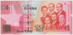 Банкнота. Гана. 1 седи 2007 год.