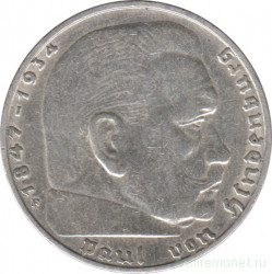 Монета. Германия. Третий Рейх. 2 рейхсмарки 1937 год. Монетный двор - Штутгарт (F).