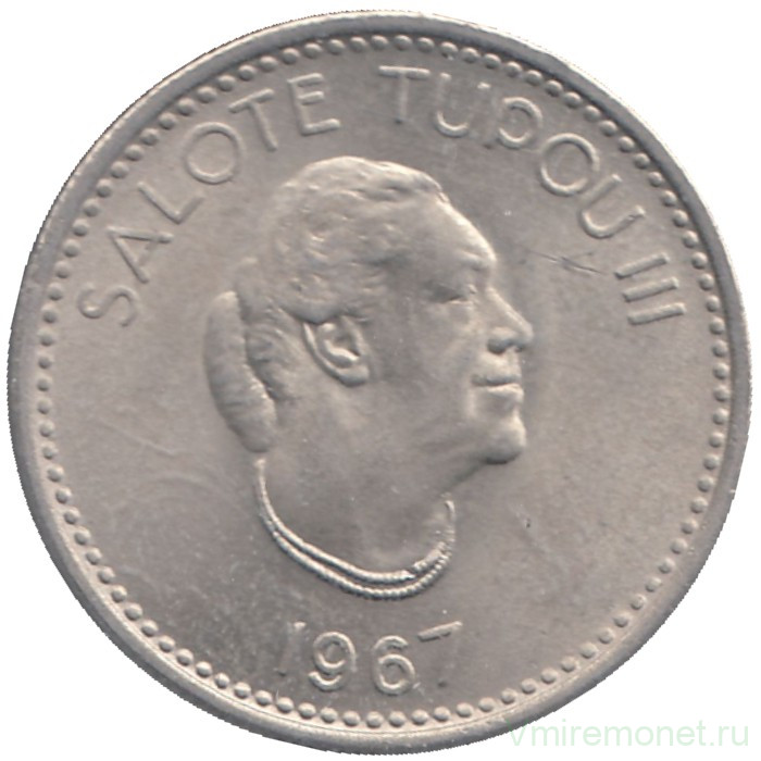 Монета. Тонга. 5 сенити 1967 год.