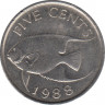 Монета. Бермудские острова. 5 центов 1988 год. ав.