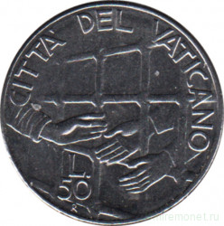 Монета. Ватикан. 50 лир 1994 год. Руки и тюремная решетка.