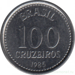 Монета. Бразилия. 100 крузейро 1985 год.