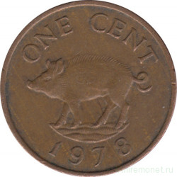 Монета. Бермудские острова. 1 цент 1978 год.