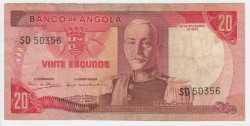 Банкнота. Ангола. 20 эскудо 1972 год. Тип 99.