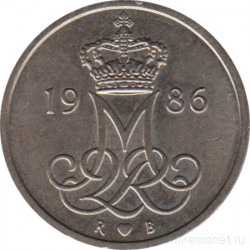 Монета. Дания. 10 эре 1986 год.