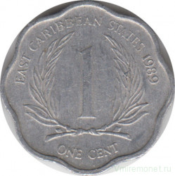 Монета. Восточные Карибские государства. 1 цент 1989 год.