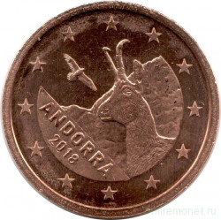 Монета. Андорра. 1 и 2 цента 2018 год.