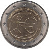 Монета. Германия. 2 евро 2009 год. 10 лет экономическому и валютному союзу. (J). ав.