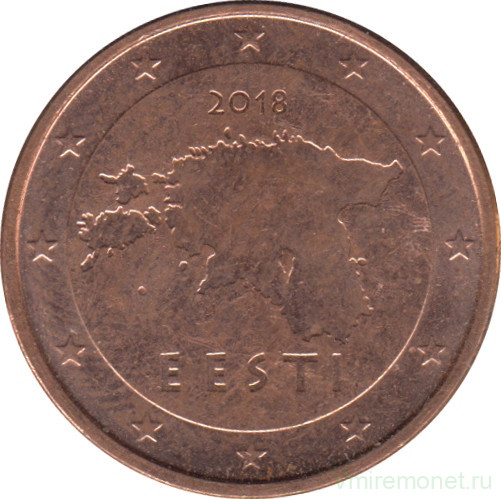 Монета. Эстония. 5 центов 2018 год.