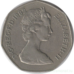 Монета. Великобритания. 50 пенсов 1982 год.