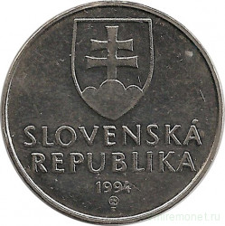 Монета. Словакия. 2 кроны 1994 год.