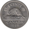 Монета. Канада. 5 центов 1989 год. ав.