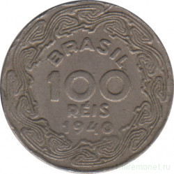 Монета. Бразилия. 100 рейсов 1940 год.
