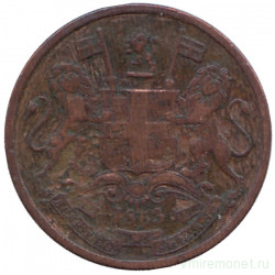 Монета. Индия Британская. 1/2 пайсa 1853 год.