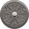 Монета. Дания. 2 кроны 2002 год. ав.