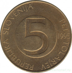 Монета. Словения. 5 толаров 1995 год (Б).