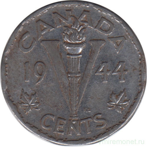 Монета. Канада. 5 центов 1944 год.