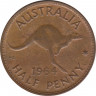 Монета. Австралия. 1/2 пенни 1964 год. ав.