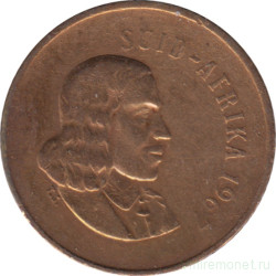Монета. Южно-Африканская республика (ЮАР). 1 цент 1967 год. Аверс - "SUID-AFRIKA".