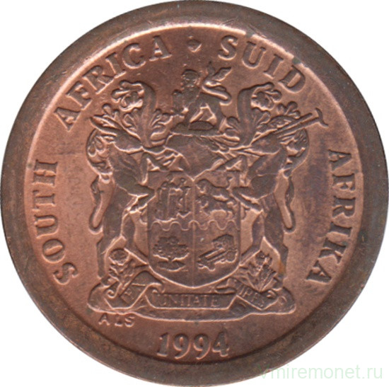 Монета. Южно-Африканская республика (ЮАР). 5 центов 1994 год.