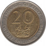 Монета. Кения. 20 шиллингов 1998 год. ав.