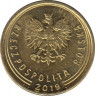 Монета. Польша. 1 грош 2019 год. ав.
