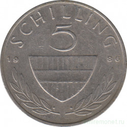 Монета. Австрия. 5 шиллингов 1986 год.
