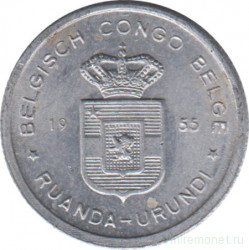 Монета. Руанда-Урунди. 50 сантимов 1955.