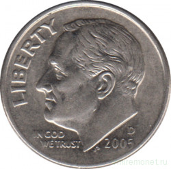 Монета. США. 10 центов 2005 год. Монетный двор D.