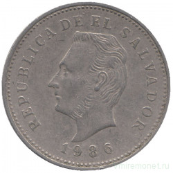 Монета. Сальвадор. 5 сентаво 1986 год. 