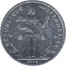Монета. Французская Полинезия. 1 франк 2008 год. ав.