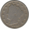 Монета. США. 5 центов 1911 год.