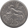 Монета. Ямайка. 25 центов 1986 год. рев.
