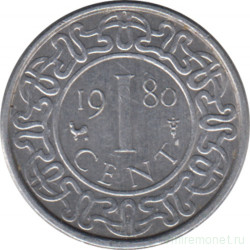 Монета. Суринам. 1 цент 1980 год.