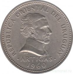 Монета. Уругвай. 1 песо 1960 год.