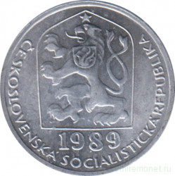 Монета. Чехословакия. 10 геллеров 1989 год.