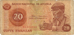 Банкнота. Ангола. 20 кванз 1976 год.