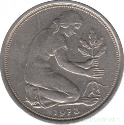 Монета. ФРГ. 50 пфеннигов 1978 год. Монетный двор - Штутгарт (F).