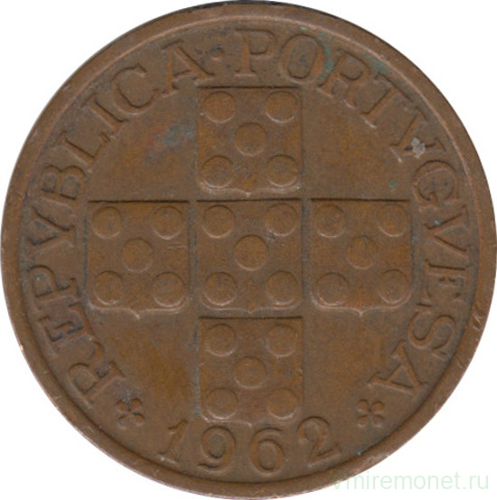 Монета. Португалия. 20 сентаво 1962 год.