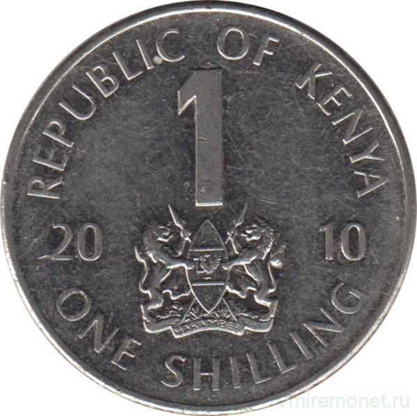 Монета. Кения. 1 шиллинг 2010 год.