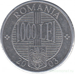 Монета. Румыния. 1000 лей 2003 год.
