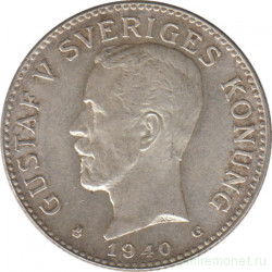 Монета. Швеция. 2 кроны 1940 год.