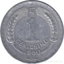 Монета. Чили. 1 сентесимо 1960 год.