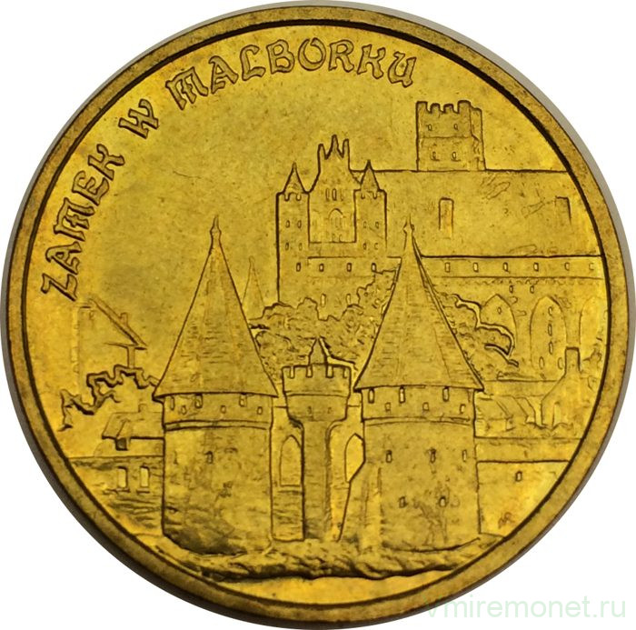 Монета. Польша. 2 злотых 2002 год. Замок в Мальборке.