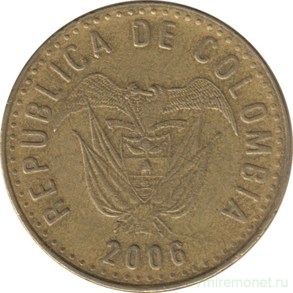 Монета. Колумбия. 100 песо 2006 год.
