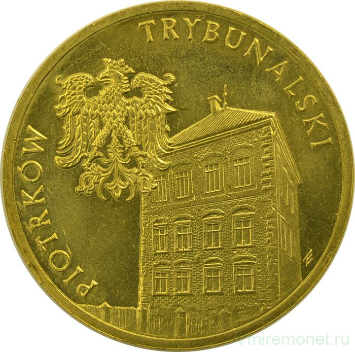 Монета. Польша. 2 злотых 2008 год. Пётркув-Трыбуналский.