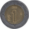 Монета. Мексика. 1 песо 2009 год. ав.
