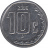 Монета. Мексика. 10 сентаво 2006 год. ав.