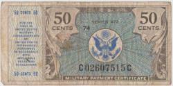 Бона. США. Платёжный сертификат вооружённых сил. 50 центов 1948 год. 472-я серия. Тип M18.
