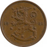 Аверс.Монета. Финляндия. 10 пенни 1935 год.